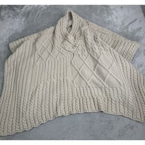 Aran Crafts Traditions Poncho Sweater Women's One Size Beige